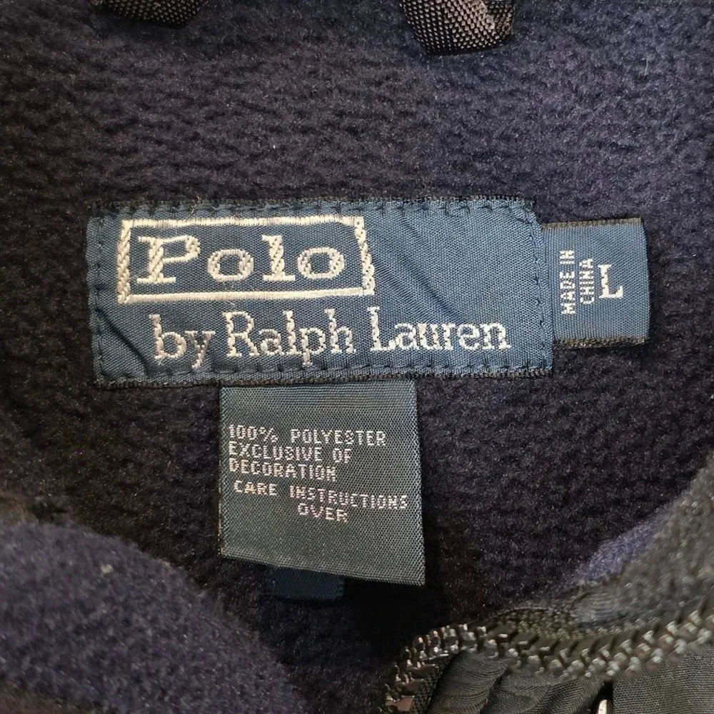 Polo Ralph Lauren‎ Men's Size L Polartec Fleece Jacket Navy Blue Full Zip